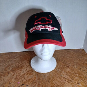 Chevy Racing Spike Sports Strap Back Black And Red Hat NWT. See pictures for ref
